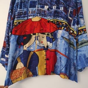 Chicos 100% Silk Blouse Women's 1 Medium